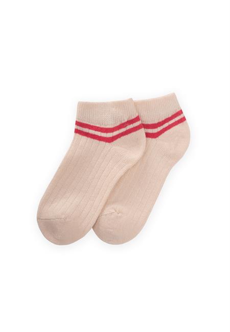 Zemin Ham  Bilekleri Çizgili Çocuk Patik 5-12 Yaş MERCAN