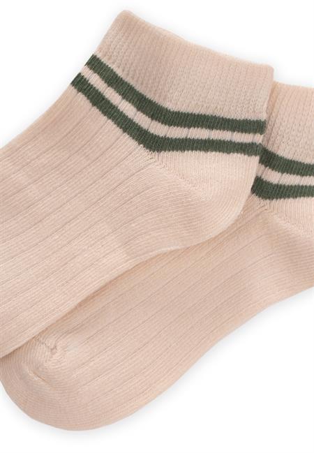 Zemin Ham  Bilekleri Çizgili Çocuk Patik 5-12 Yaş HAKİ YEŞİL