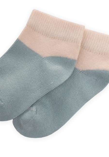 İki Renkli Bebe Patik Çorabı 0-4 Yaş MİNT YEŞİLİ