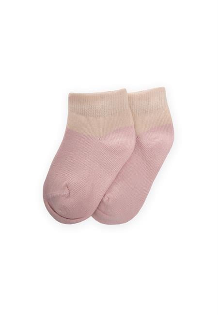 İki Renkli Bebe Patik Çorabı 0-4 Yaş PUDRA