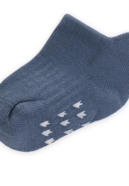 ABS Baskılı Bebe Patik Çorabı 0-4 Yaş İNDİGO MAVİ