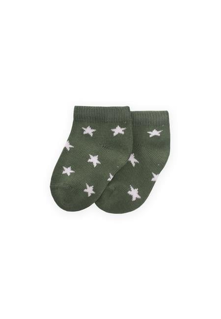 Yıldız Desenli Bebe Patik Çorabı 0-4 Yaş HAKİ YEŞİL