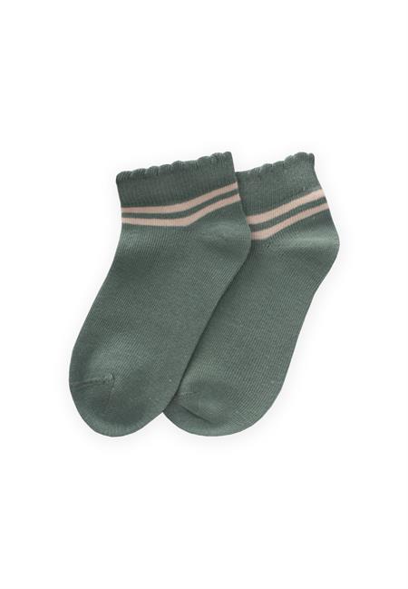 Çemberli Güpürlü Çocuk Patik Çorabı 5-12 Yaş Çağla Yeşili