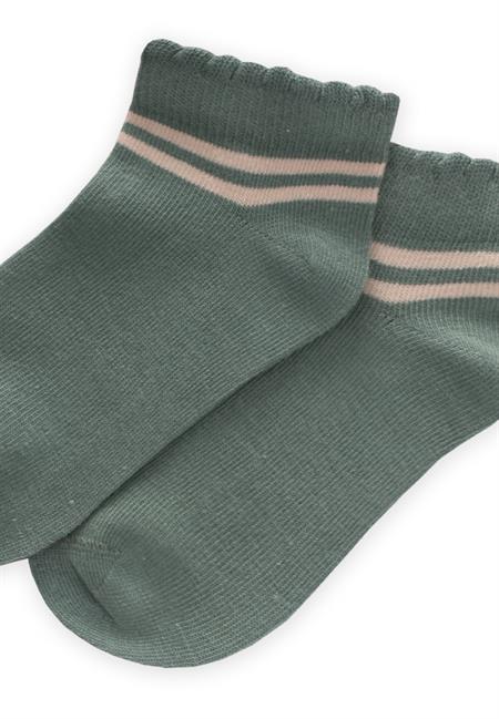 Çemberli Güpürlü Çocuk Patik Çorabı 5-12 Yaş Çağla Yeşili