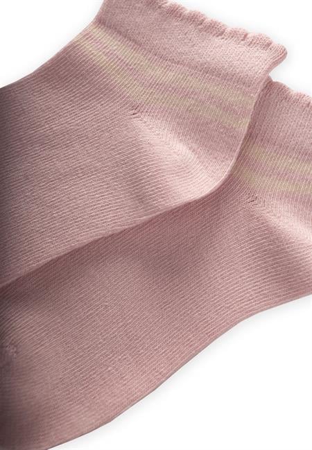 Çemberli Güpürlü Çocuk Patik Çorabı 5-12 Yaş Pudra