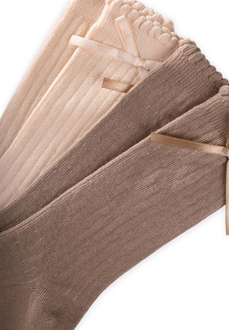 İkili Fiyoklu Soket Çorap 3-10 Yaş KUM-VİZON