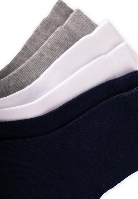 Üçlü Çocuk Çorabı 3-10 Yaş Lacivert Gri Beyaz