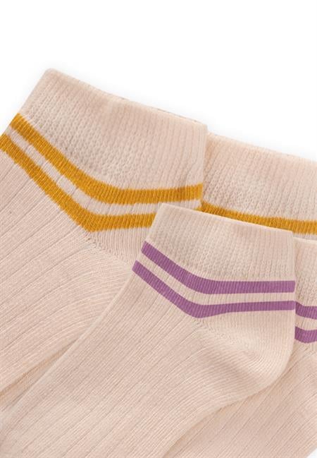 İkili Çemberli Soket Çorap 3-10 Yaş Hardal,Gülkurusu