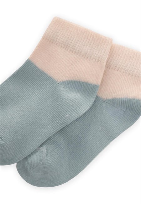 İki Renkli Bebe Soket 0-4 Yaş Mint Yeşili