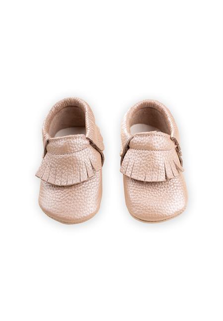Deri Bebek Ayakkabı 17-21 Numara Pudra