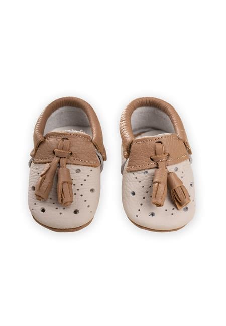 Deri Bebek Ayakkabı 17-21 Numara Gri-Kahve