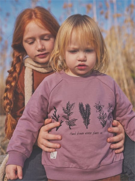 Ağaç Baskılı Sweatshirt 1-7 Yaş LEYLAK