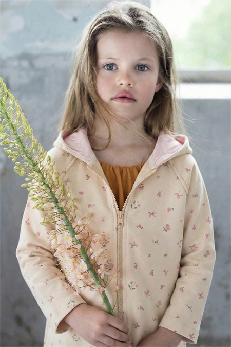 Ağır Kumaş Desenli Kapşonlu Hırka 1-8 Yaş Soft Sarı