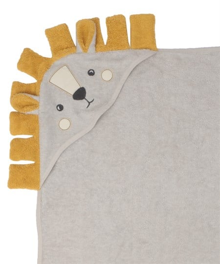 Aslan Figürlü Bebek Havlu 75x75 cm Gri