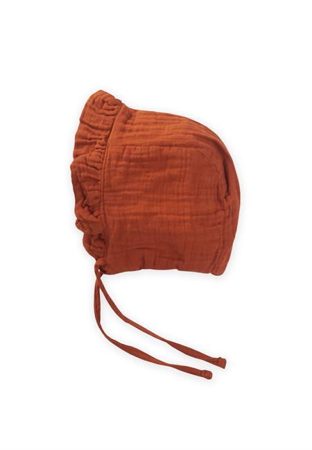 Bağlamalı Fırfırlı Müslim Bebek Şapka 0-2 yaş Rust