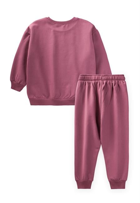 Basic Karyoka Detaylı Sweatshirt Takım 3-8 Yaş Leylak