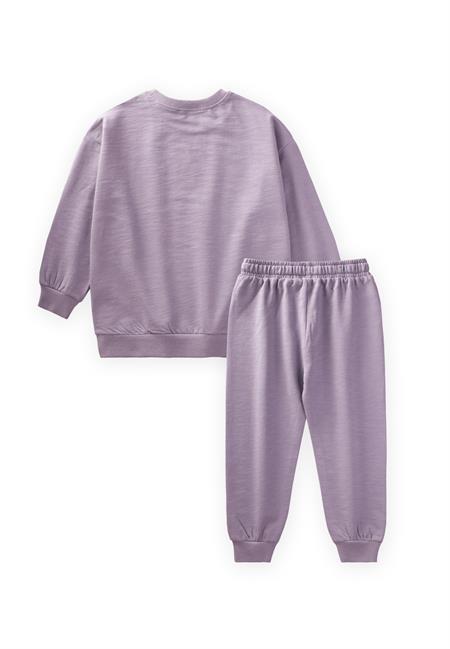 Basıc Sweatshirt Takım 3-8 Yaş Eflatun