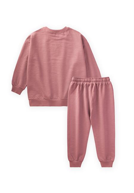 Basıc Sweatshirt Takım 3-8 Yaş Gül Pembe