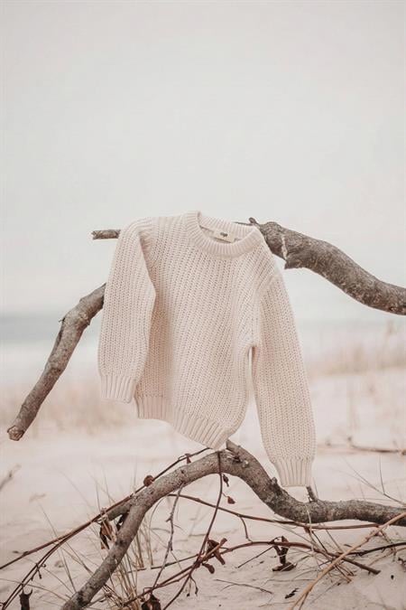 Bisiklet Yaka Selanik Triko Kazak 2-8 Yaş Ekru