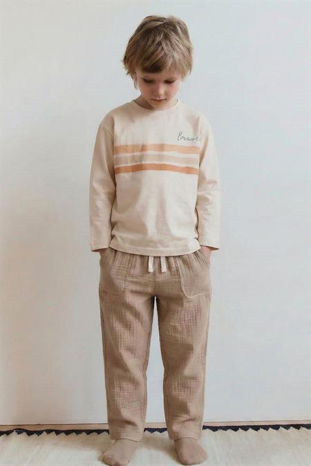 Brave Çizgili Mevsimlik Takım 2-8 Yaş Ekru