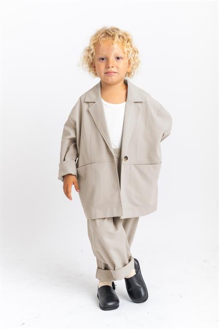 Ceketli Tencel Takım 2-7 Yaş Bej
