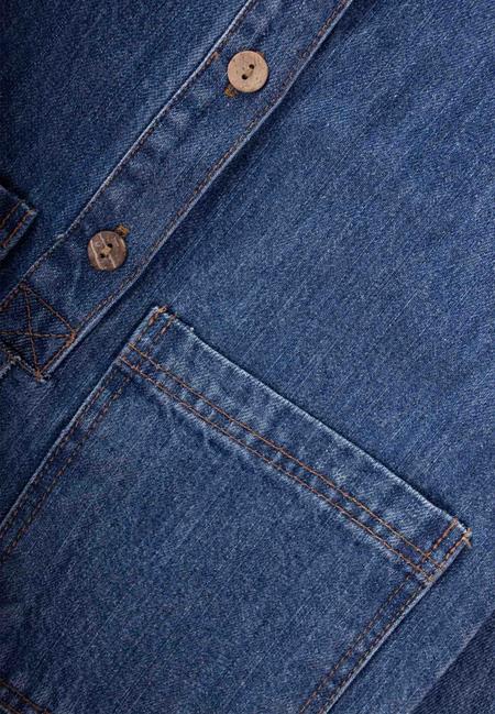 Çift Cepli Kot Tulum 2-7 Yaş Mavi