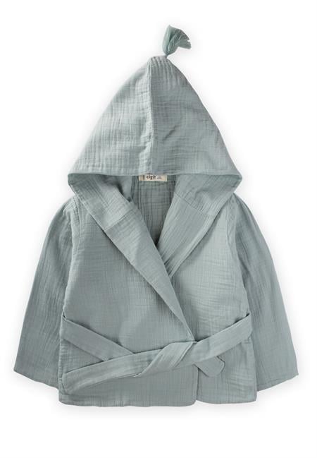 Çift Kat Müslin Çocuk Bornoz 2-9 Yaş MİNT YEŞİLİ