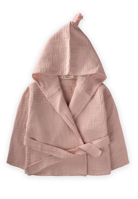 Çift Kat Müslin Çocuk Bornoz 2-9 Yaş PUDRA PEMBE