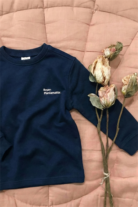 Ağır Kumaş Uzun Kollu T-Shırt 4-12 Yaş LACİVERT