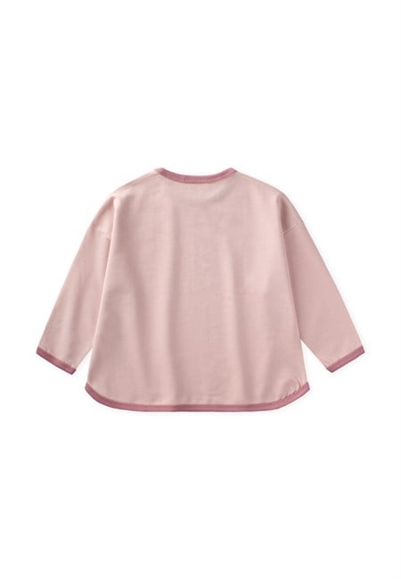 Geniş Kesim Mevsimlik Uzun Kollu T-Shirt 2-8 Yaş PUDRA PEMBE