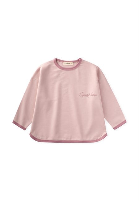 Geniş Kesim Mevsimlik Uzun Kollu T-Shirt 2-8 Yaş PUDRA PEMBE
