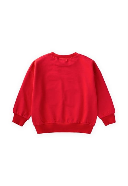 İnce Mevsimlik Sweatshirt 1-7 Yaş Kırmızı