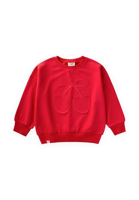 İnce Mevsimlik Sweatshirt 1-7 Yaş Kırmızı