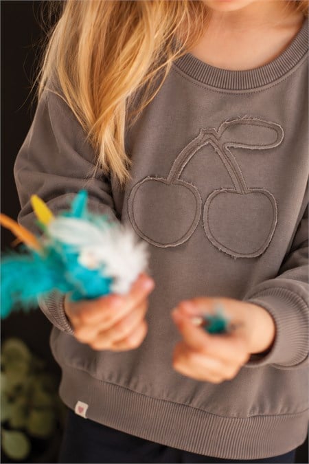 İnce Mevsimlik Sweatshirt 1-7 Yaş Vizon