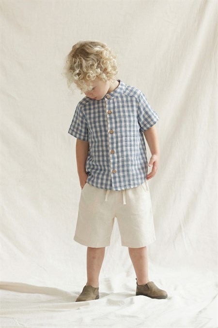 Müslin Gömlek Takım 1-8 Yaş İndigo Mavi