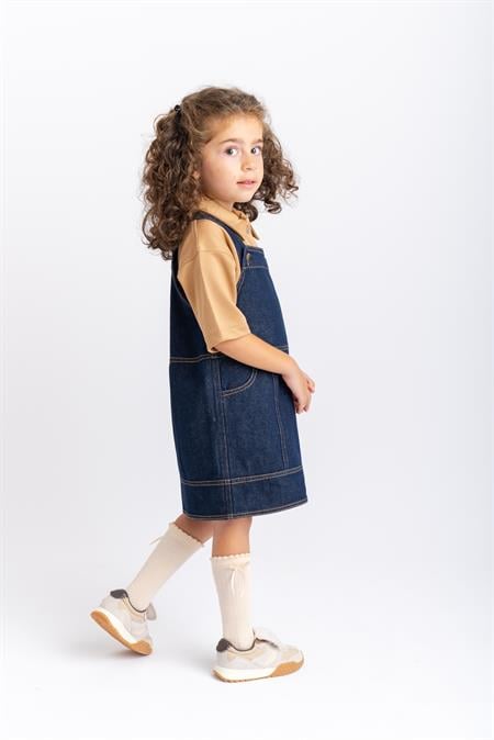 Yan Cepli Kot Jile 2-7 Yaş Mavi