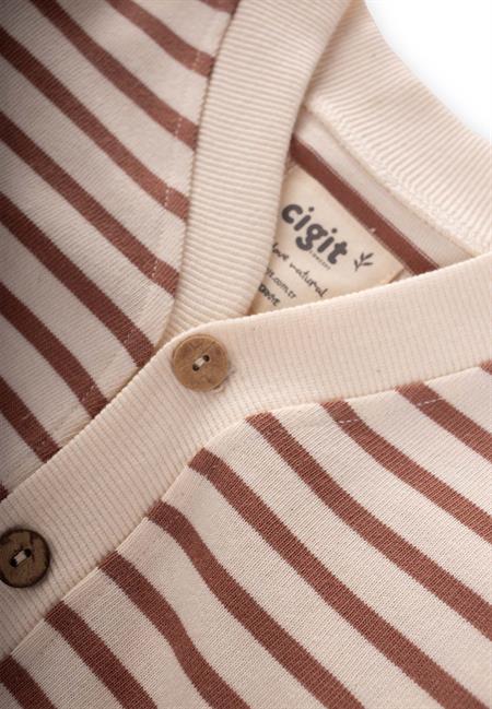 Çizgili Hırka 2-10 Yaş Kahverengi