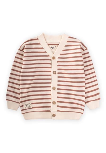 Çizgili Hırka 2-10 Yaş Kahverengi