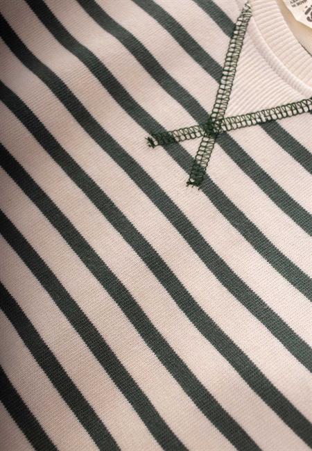 Çizgili Triko Kazak 2-10 Yaş Haki Yeşil