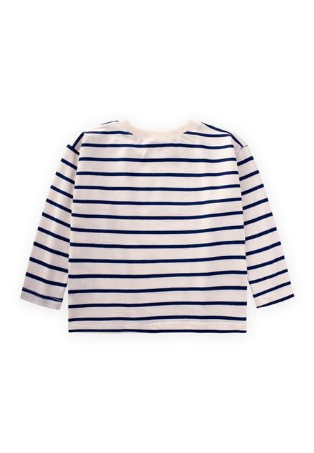 Çizgili Mevsimlik T-Shırt 1-10 Yaş Lacivert