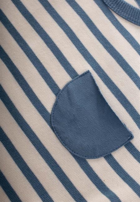 Çizgili Sweatshırt Takım 1-7 Yaş İNDİGO MAVİ