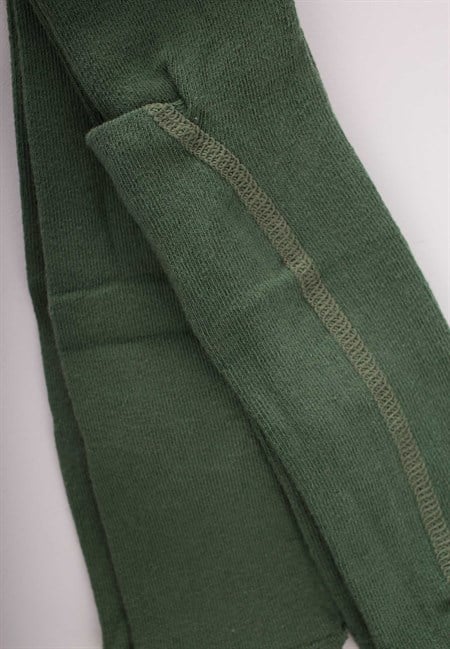 Çocuk Düz Külotlu Çorap 1-13 Yaş Haki Yeşili