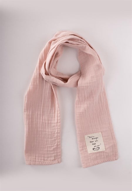 Çocuk Fular 25X140 Cm Pudra Pembe