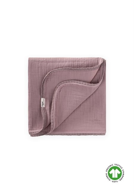 Dantel İşlemeli Tekkat Müslin Battaniye 100X100 cm +/- 3 cm Bakır