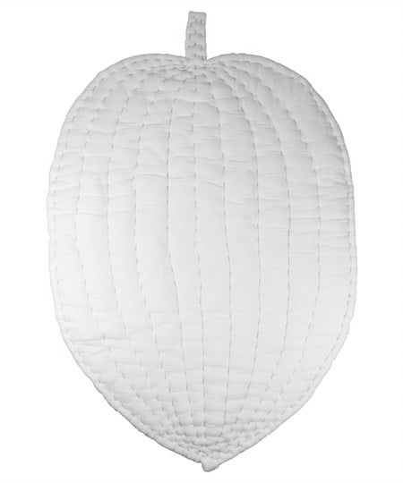 Müslin Yaprak Bebek Oyun Minderi 105X80 (Yıkanmıştır) Ekru
