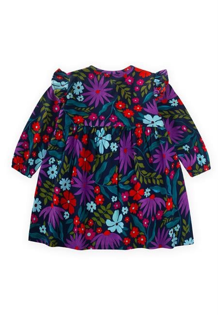 Desenli Mevsimlik Elbise 1-7 Yaş Lacivert