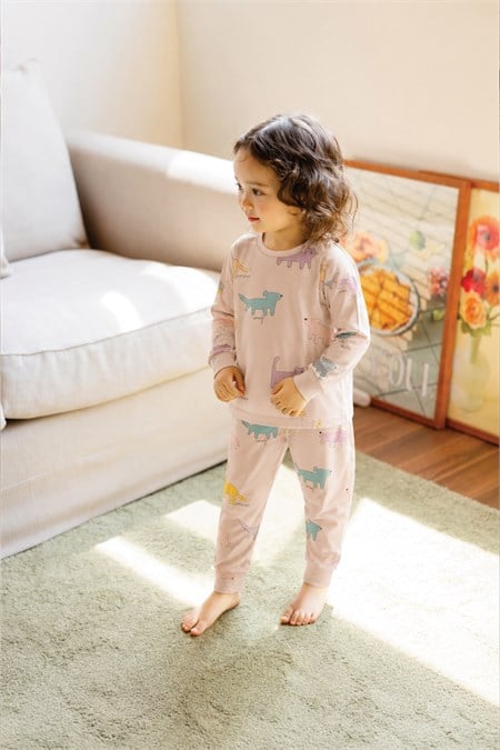 Desenli Mevsimlik Pijama Takım 1-7 Yaş Sand