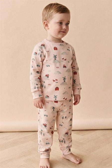 Desenli Mevsimlik Pijama Takım 1-7 Yaş Çiftlik Desen