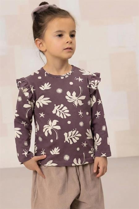 Desenli Uzun Kollu T-Shırt 2-10 Yaş MÜRDÜM