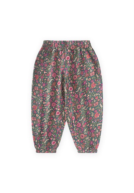 Desenli Viskon Şalvar 2-10 Yaş Çağla Yeşili